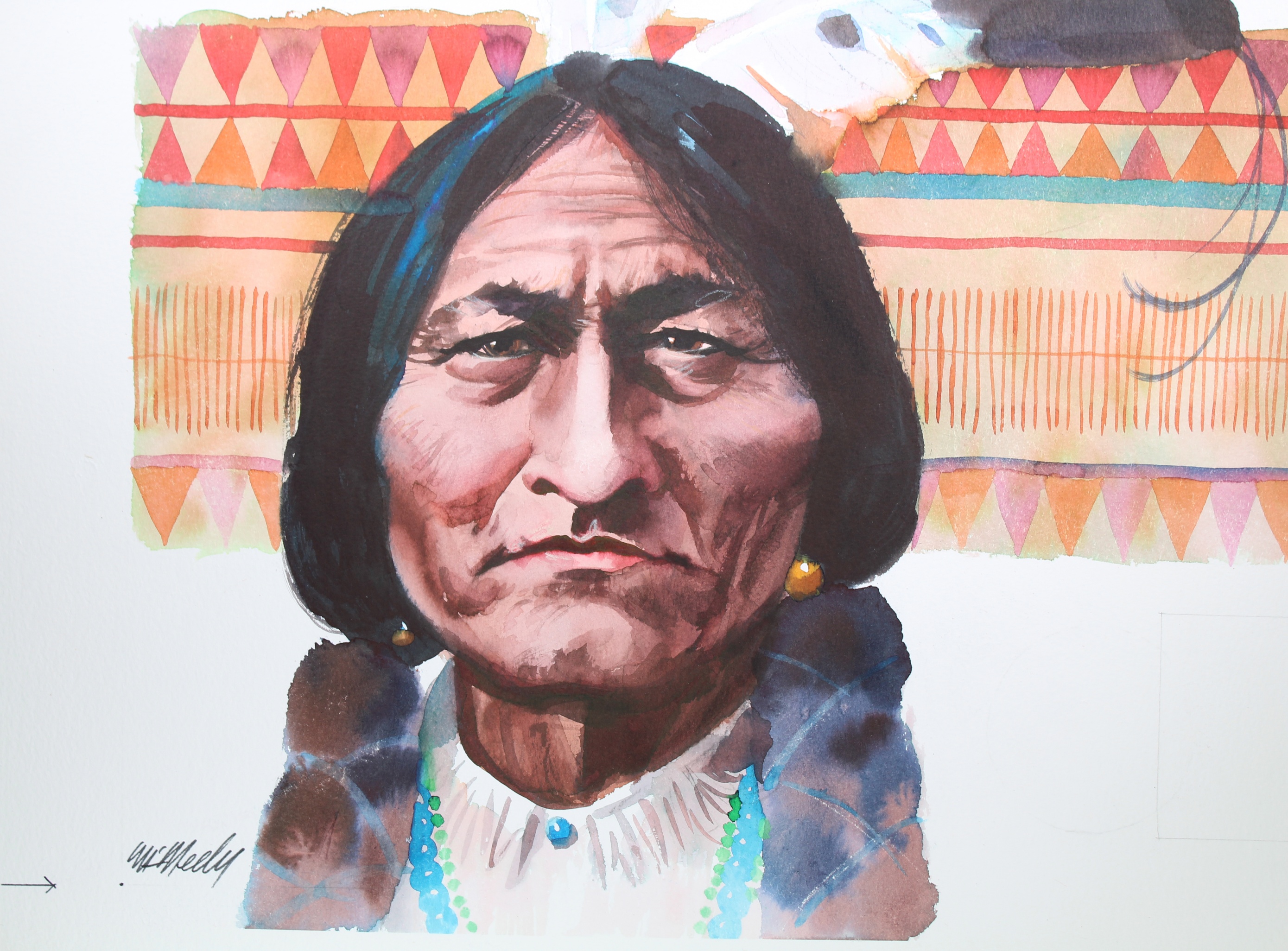 Tom McNeely (B. 1935) "Sitting Bull" Original - Image 2 of 4