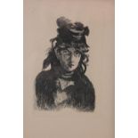 Edouard Manet "Portrait of Berthe Morisot" Etching