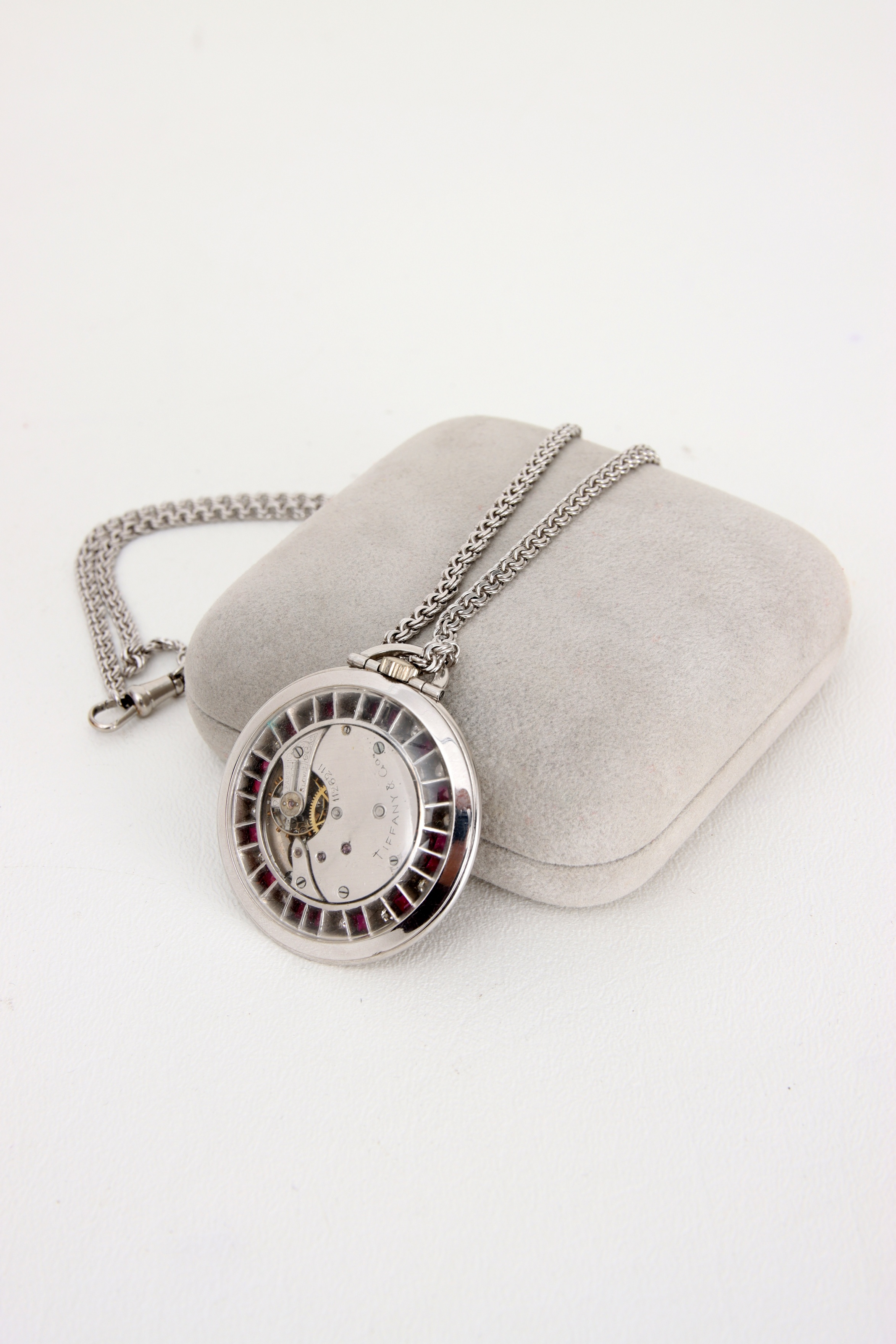 Vintage Tiffany & Co Diamond & Ruby Pocket Watch - Image 5 of 8