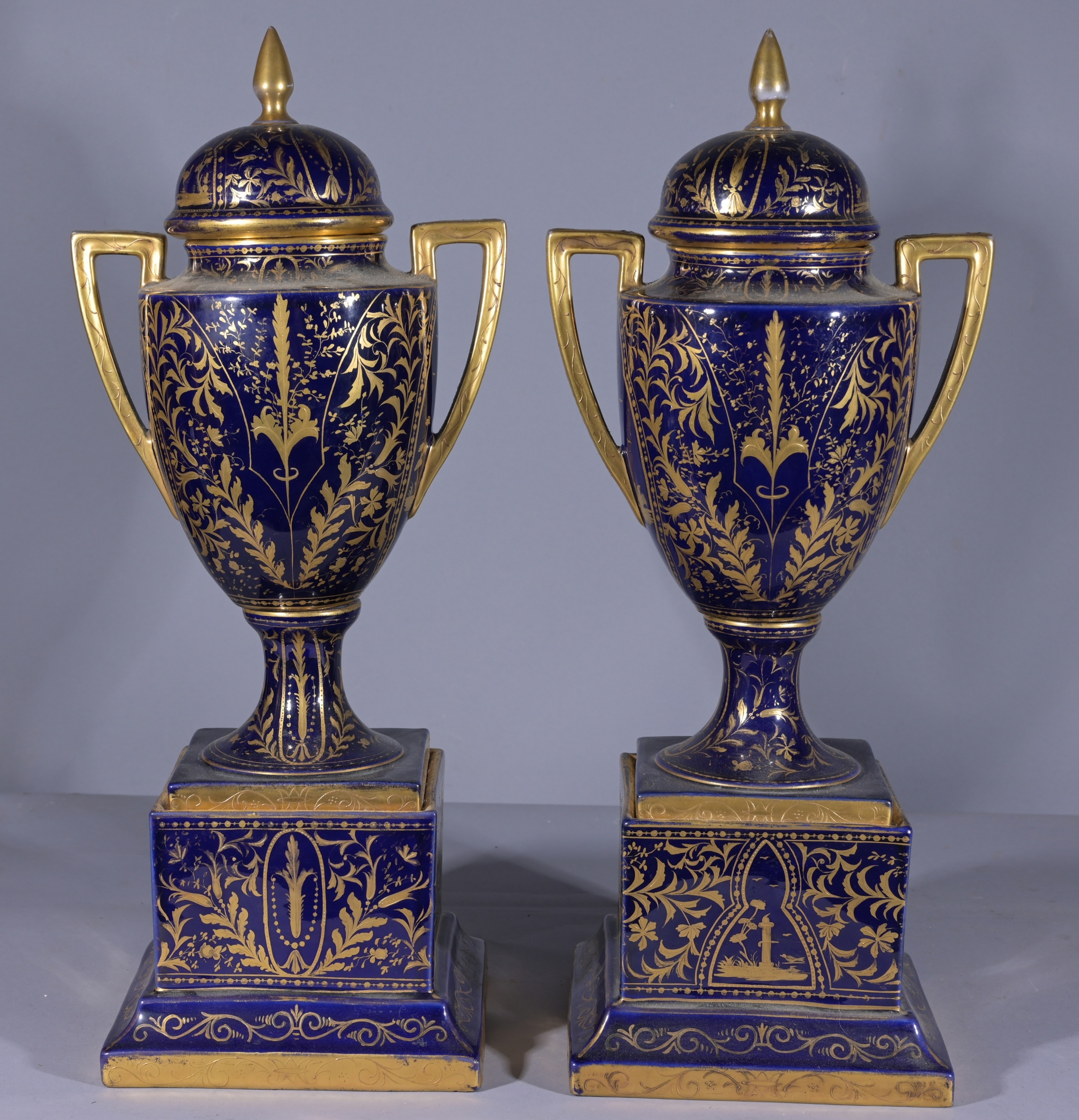 Pair of Royal Vienna Porcelain Lidded Urns - Image 5 of 11