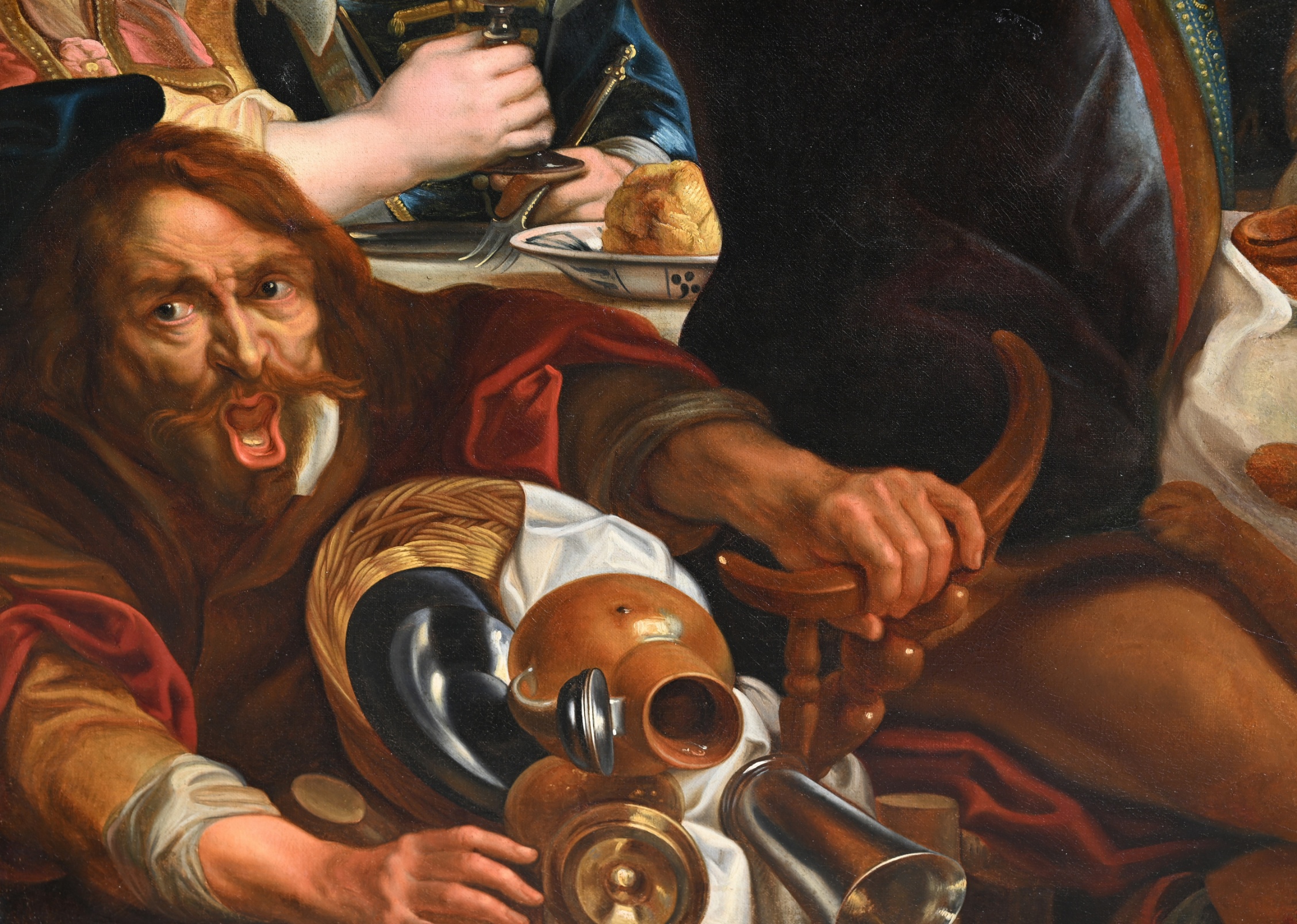 Monumental Old Master, "The King Drinks" Painting - Image 5 of 8