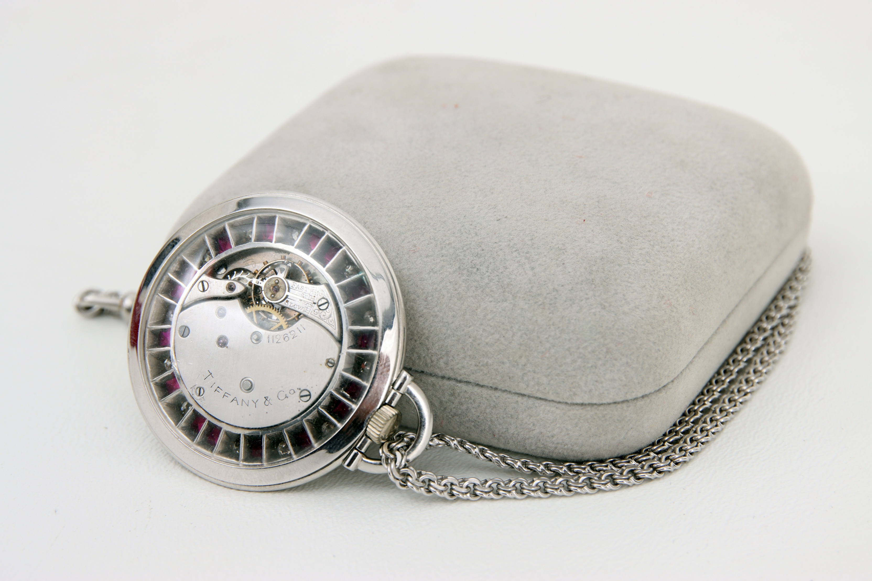 Vintage Tiffany & Co Diamond & Ruby Pocket Watch - Image 7 of 8