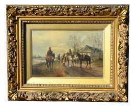 Signed, 19th C. "Russian Vedettes" Painting