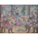Persian Miniature of King & Ministers