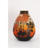 Art Nouveau Style Cameo Art Glass Vase by Nien