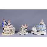 (3) Dresden Porcelain Lace Figurines