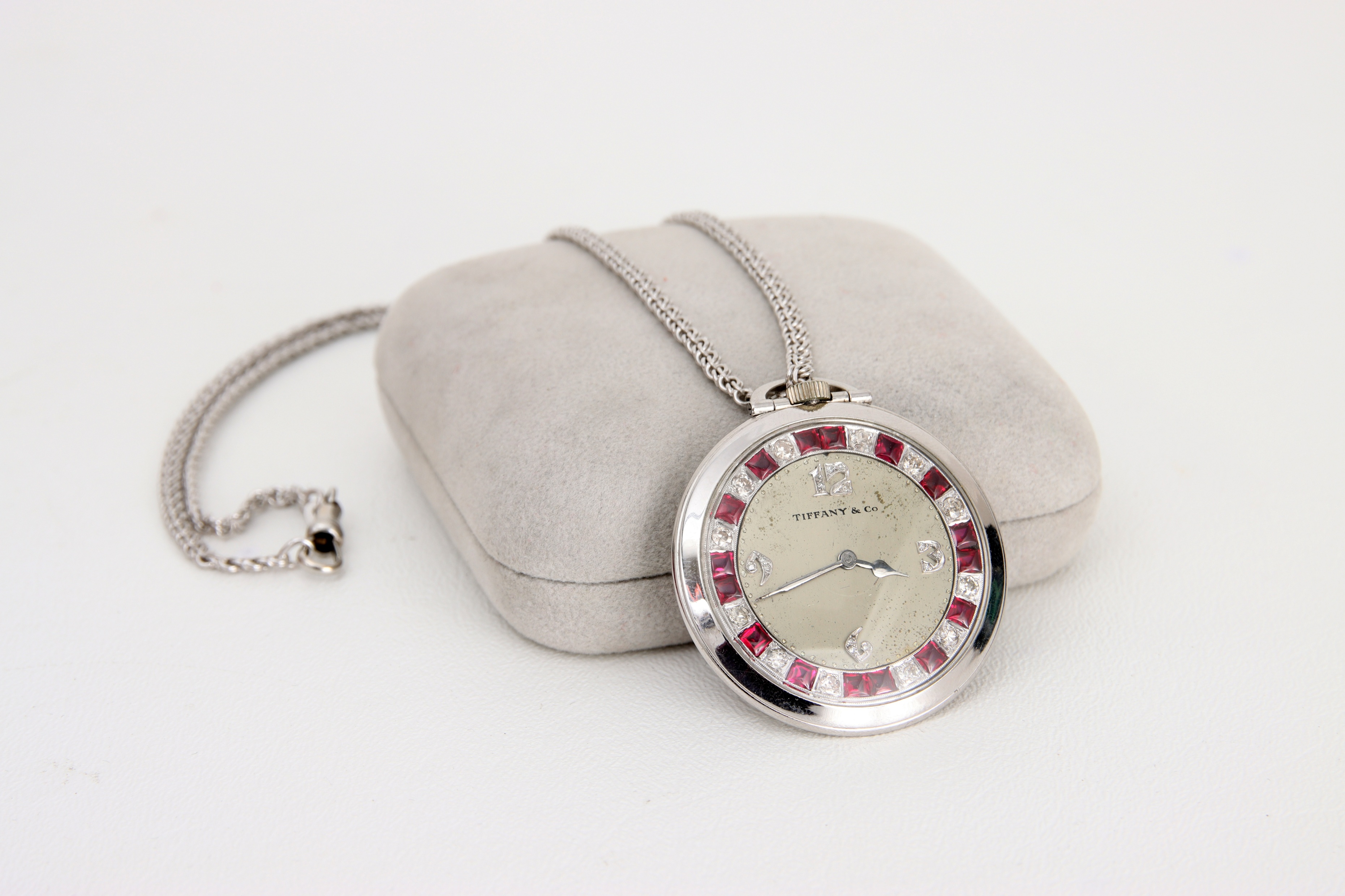 Vintage Tiffany & Co Diamond & Ruby Pocket Watch - Image 2 of 8