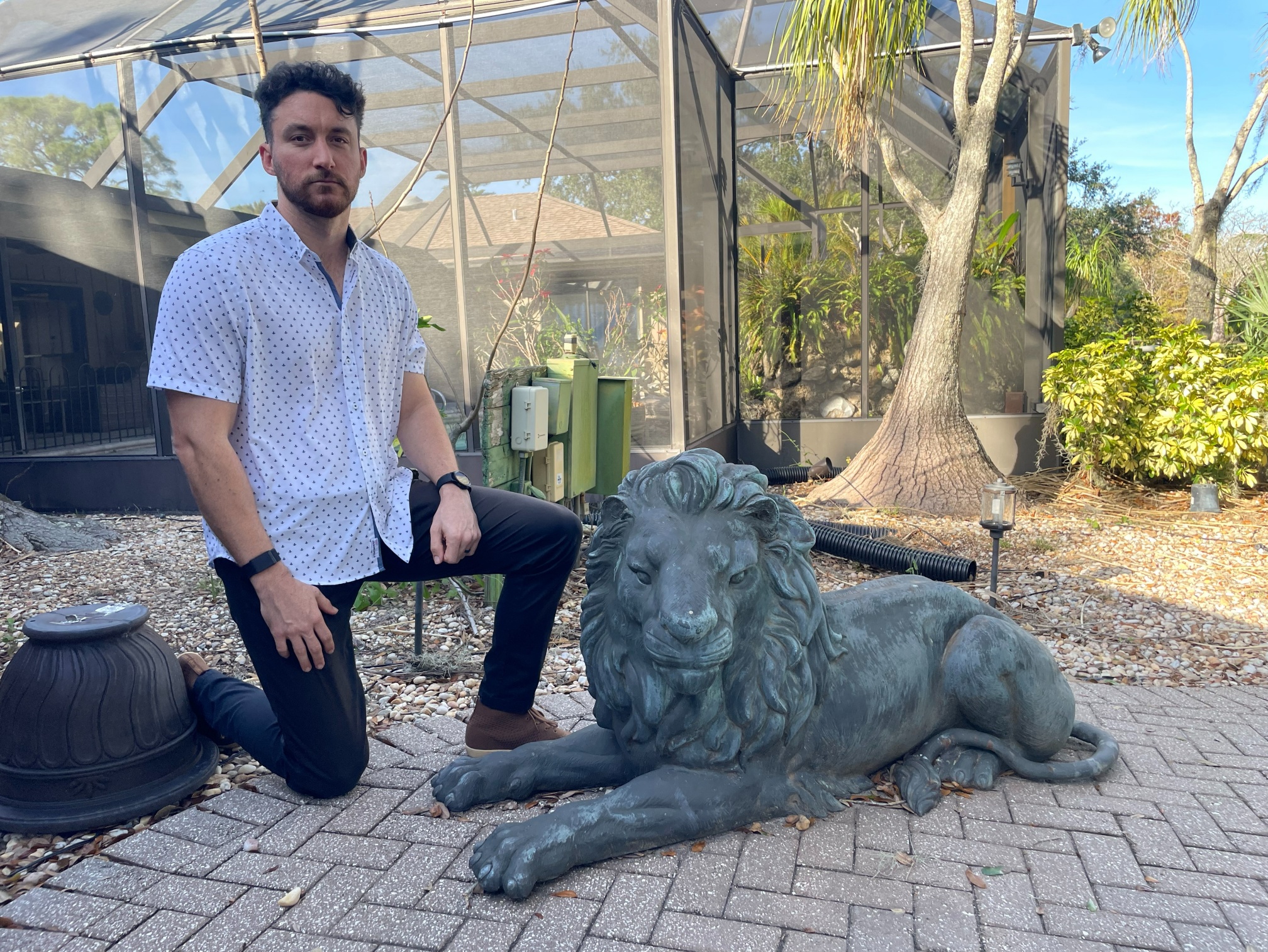 Pair, Monumental Bronze Recumbent Lions - Image 2 of 8