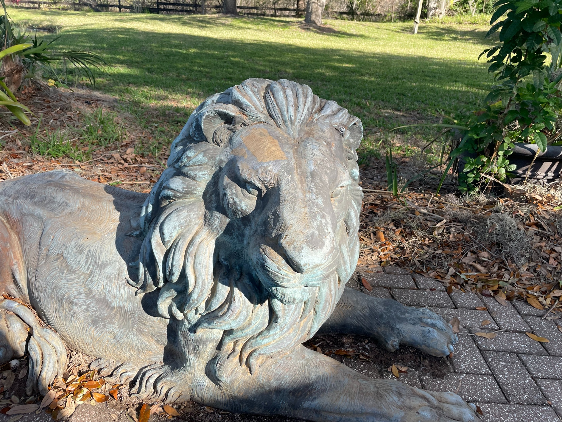 Pair, Monumental Bronze Recumbent Lions - Image 7 of 8