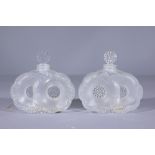 (2) Lalique Glass Perfume Anemone Flower Bottles