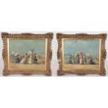 Pair of J. Le Saux (19th/20th C.) Beach Scenes