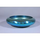 Steuben Blue Aurene Art Glass Low Bowl