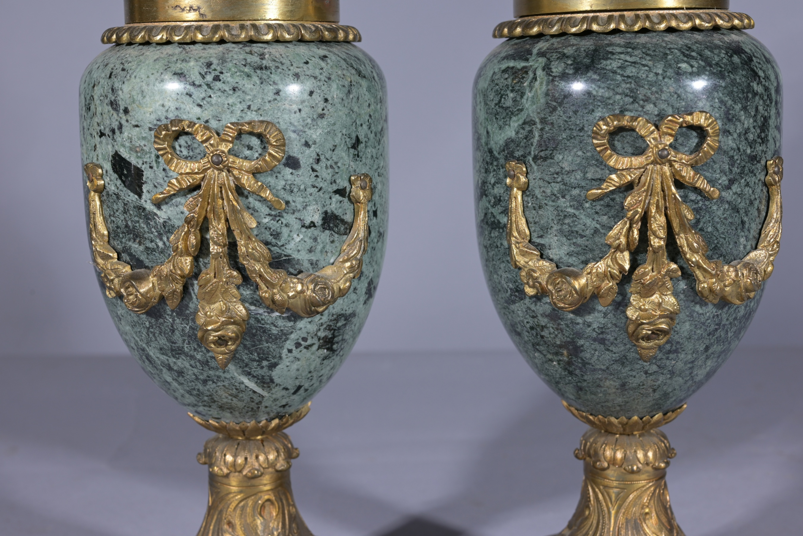 (2) Louis XVI Style Bronze Mounted Marble Cassolet - Image 3 of 5