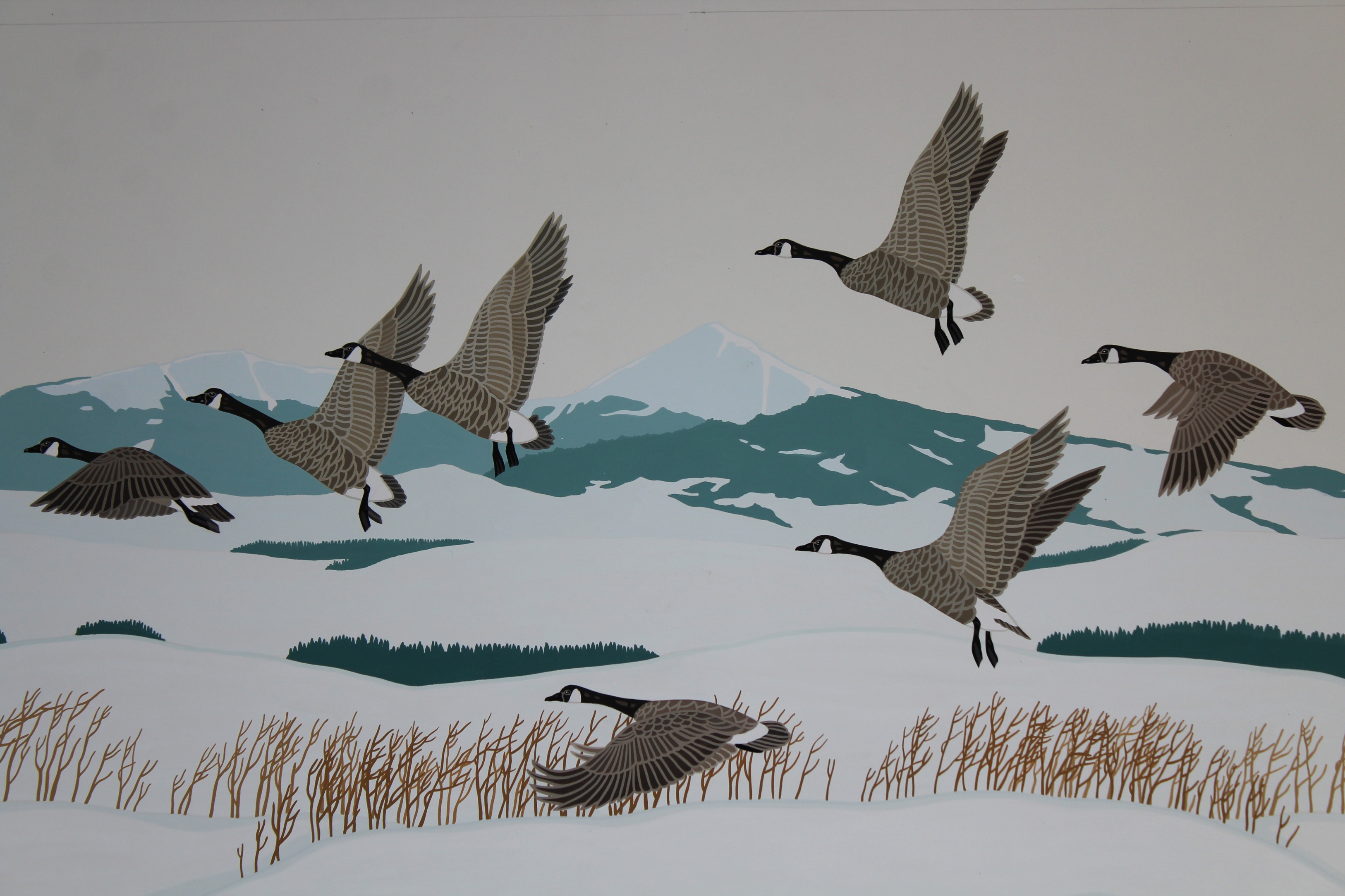 Bernard Scott (20th C.) "Dusky Canadian Geese" W/C - Image 2 of 6