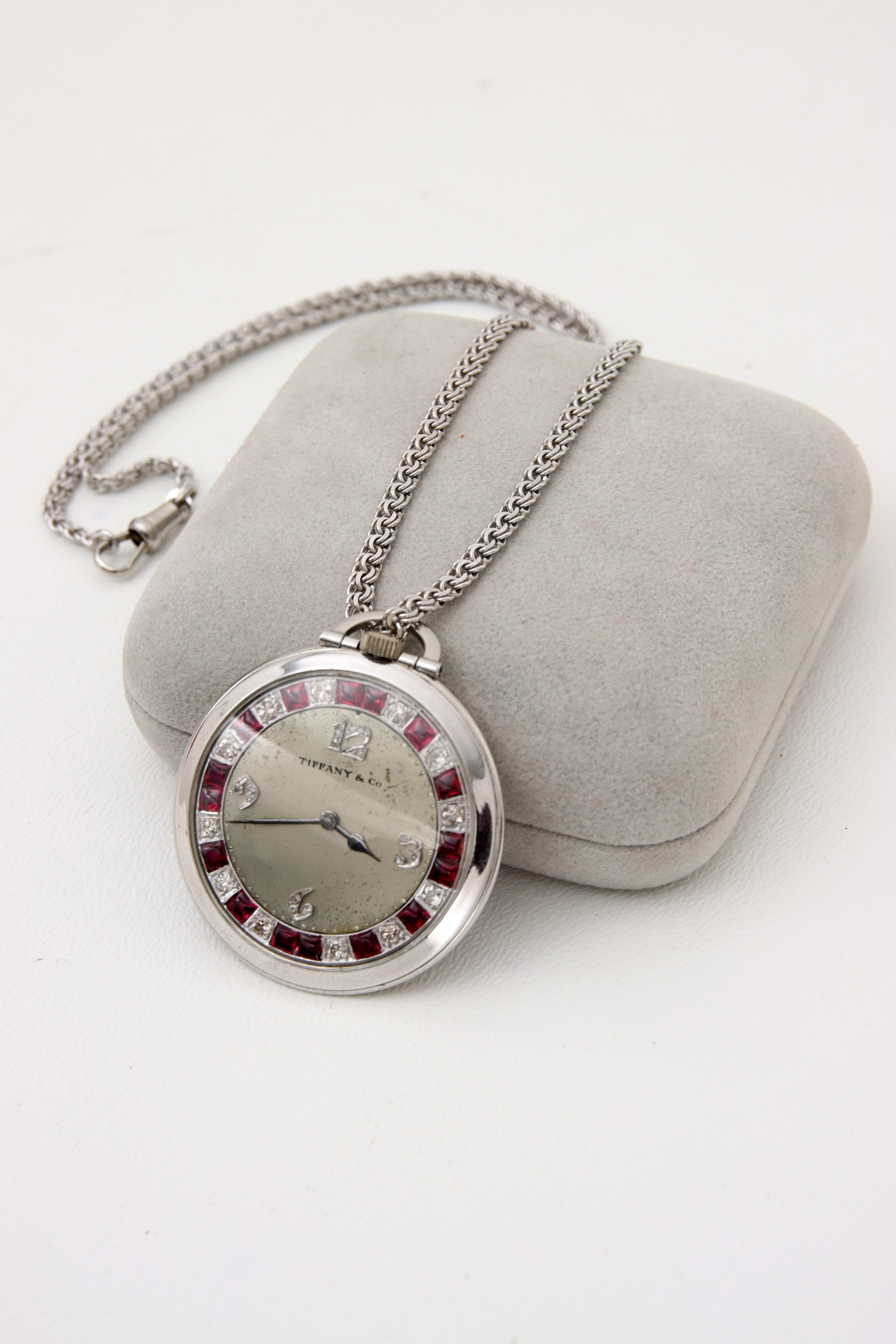 Vintage Tiffany & Co Diamond & Ruby Pocket Watch - Image 3 of 8