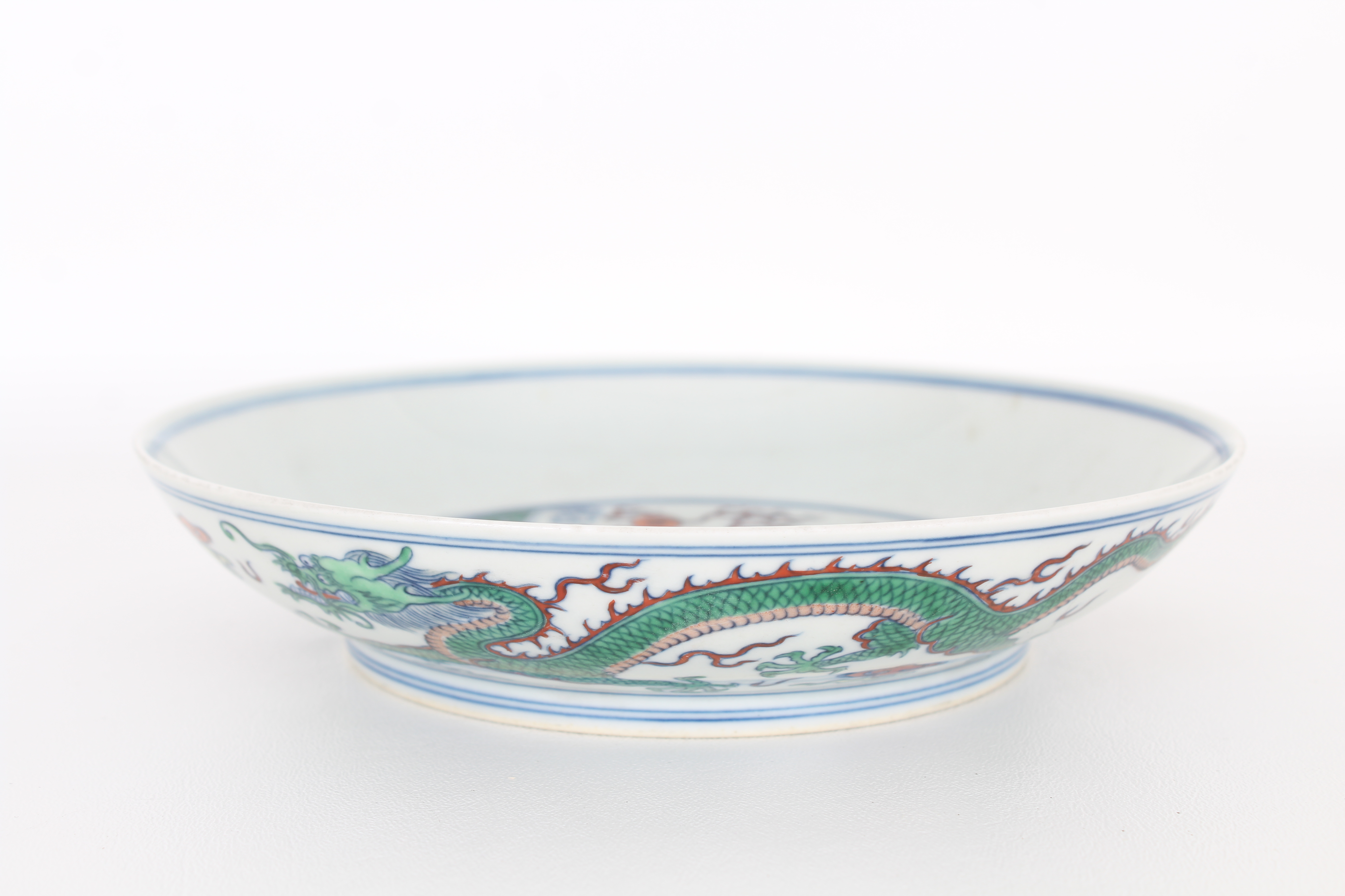 Chinese famille rose 'dragon' dish, Yongzheng mark - Image 7 of 8