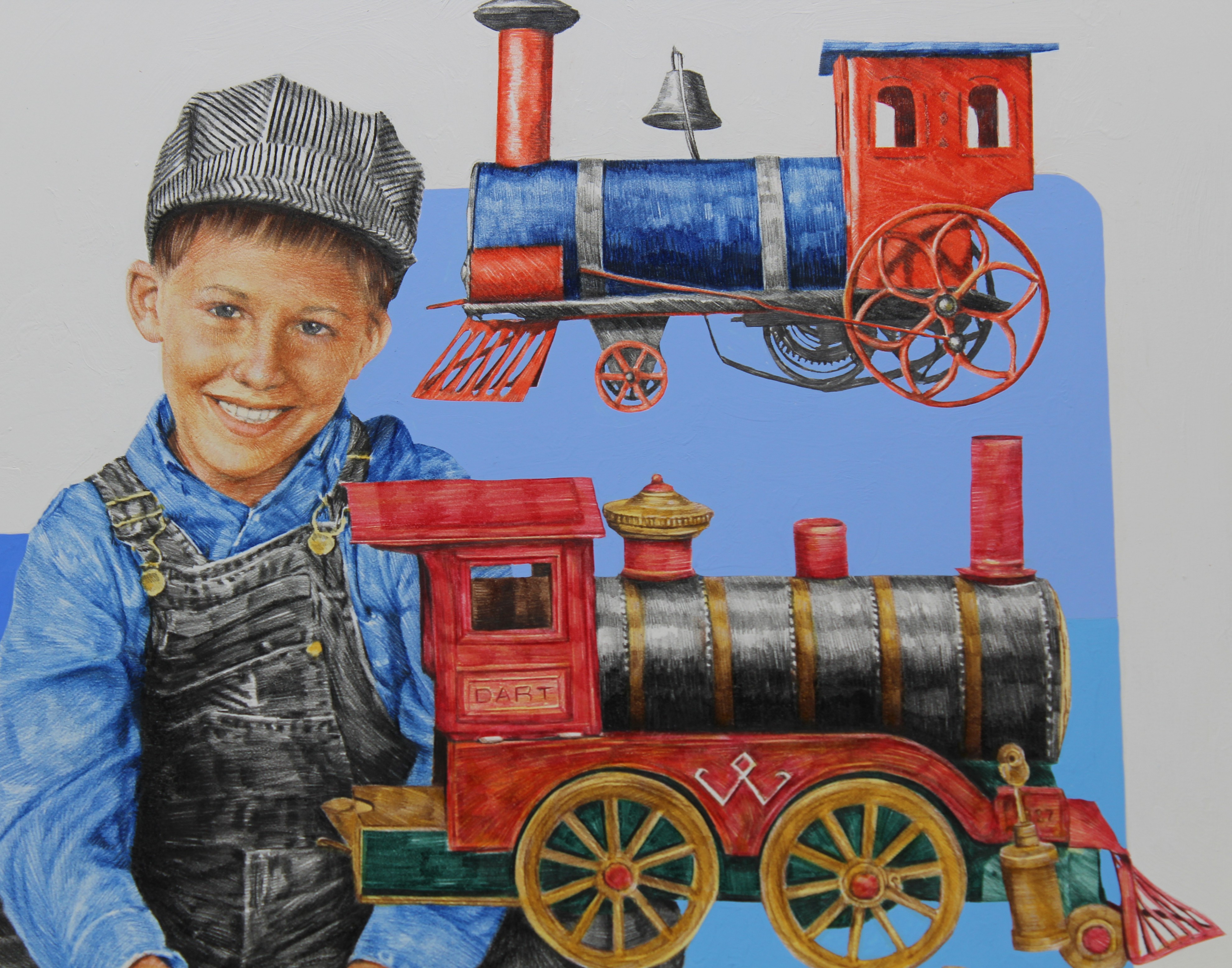 Chris Calle (B. 1961) "Boy w/ Toy Locomotive" - Image 2 of 4