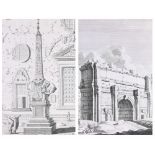 Pair of 19th C. Etching Depicting Roman Buildings