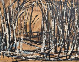 Hilton Leech (1906 - 1969) Birches in Landscape