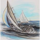 Pierre Forget (20th C.) "Whitbread 60 Sailboat"