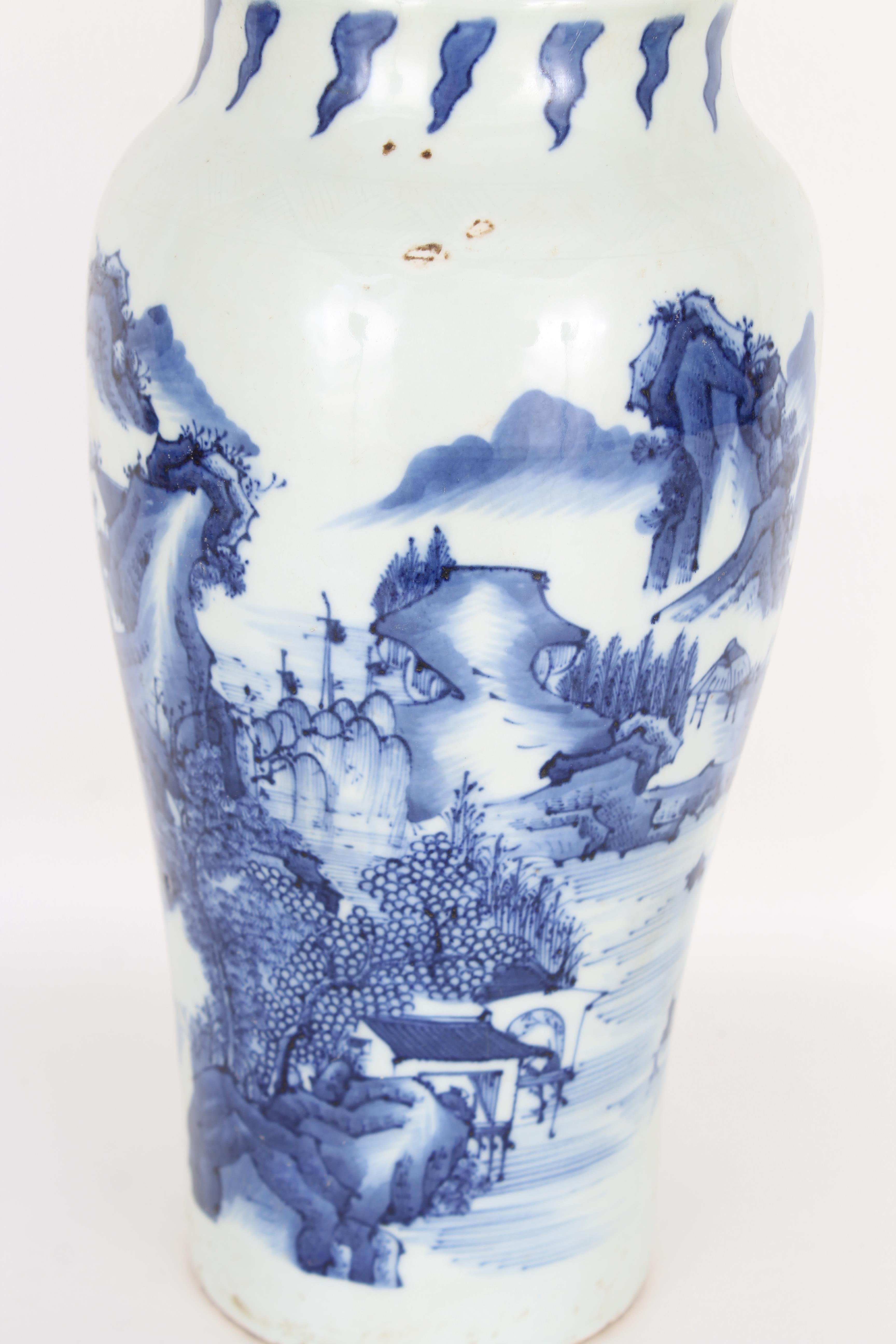 Chinese Blue and White Vase, 17th Century - Image 5 of 9