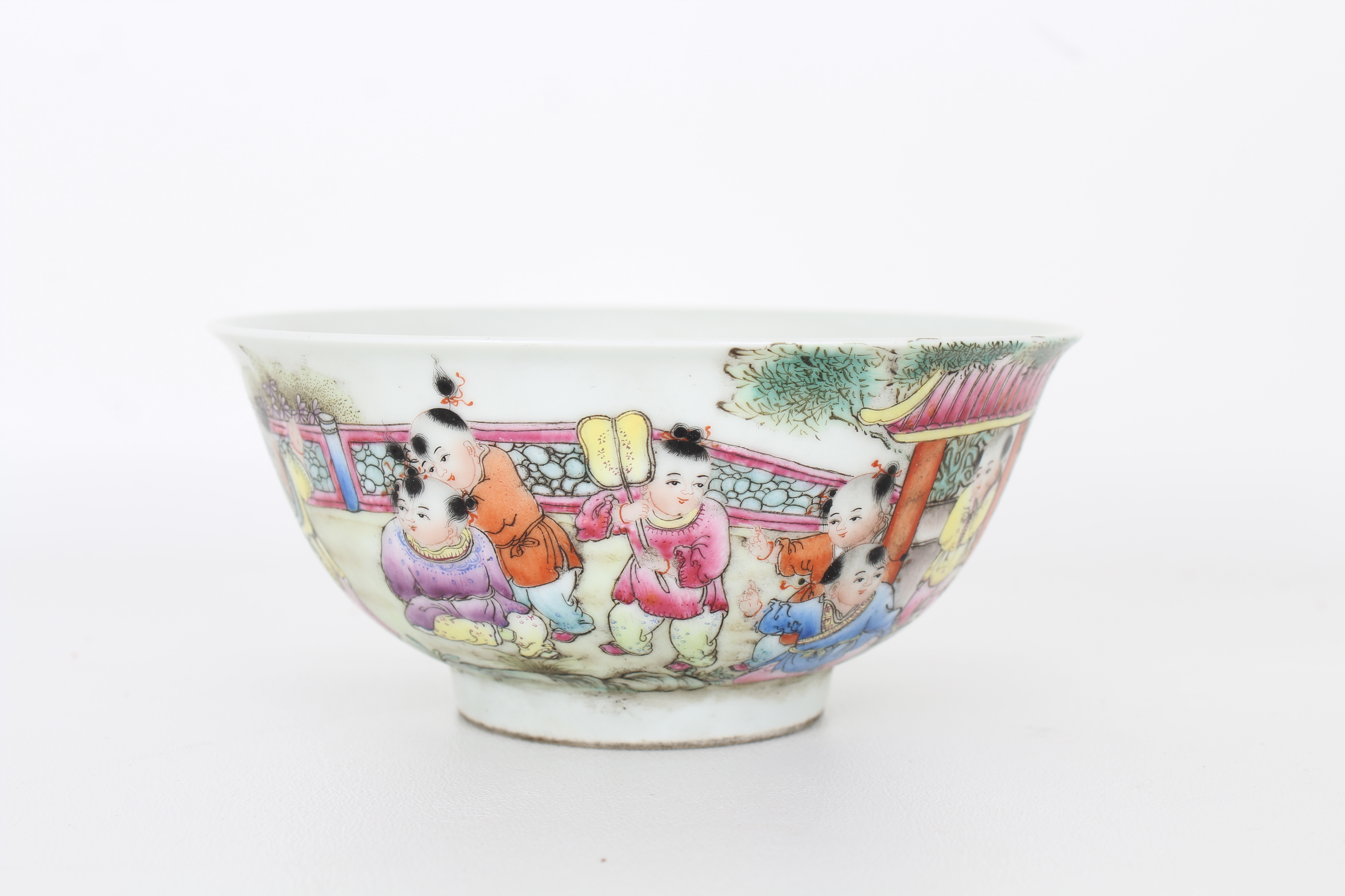 Chinese Famille Rose 'Boys Playing' Bowl, Marked - Image 5 of 5