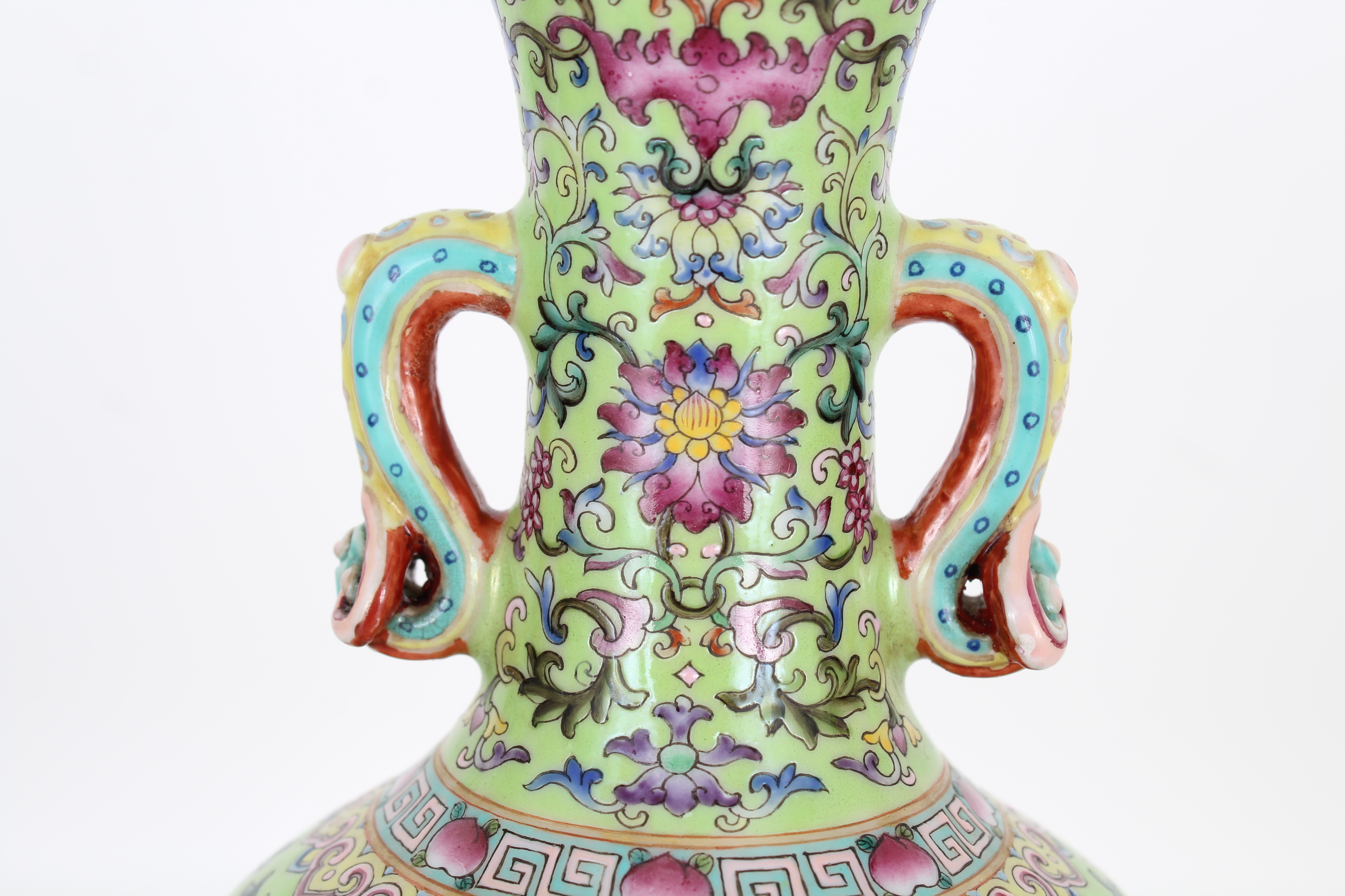 Chinese Famille Rose Vase, Qianlong Mark - Image 5 of 7
