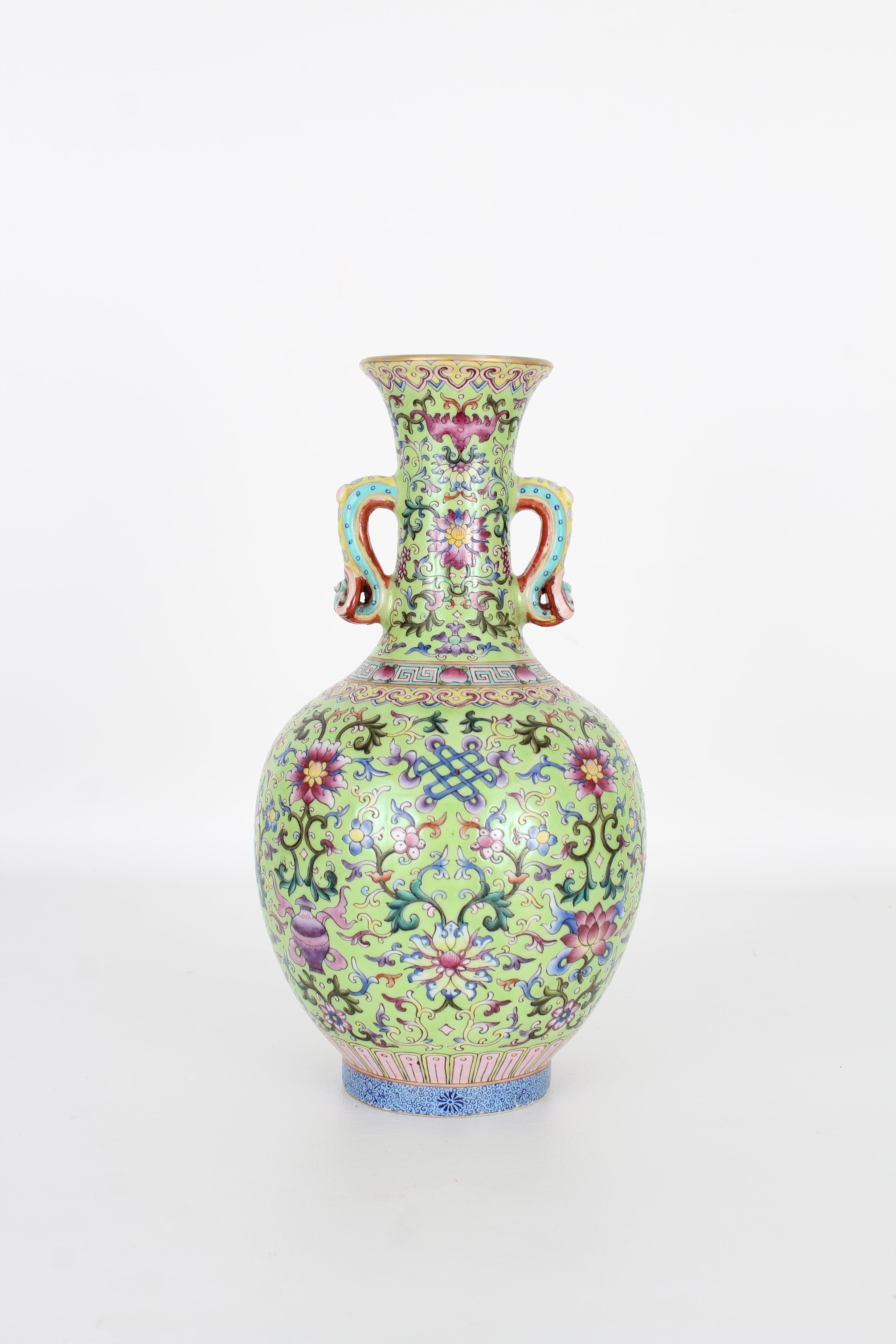 Chinese Famille Rose Vase, Qianlong Mark - Image 3 of 7