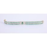 14K Gold Emerald & Diamond Bracelet