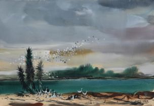 Hilton Leech (1906 - 1969) Sarasota Watercolor