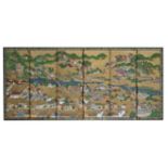 Antique Japanese 6-Panel Wall Screen "Kyoto Japan"