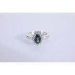 Platinum Sapphire & Diamond Ring