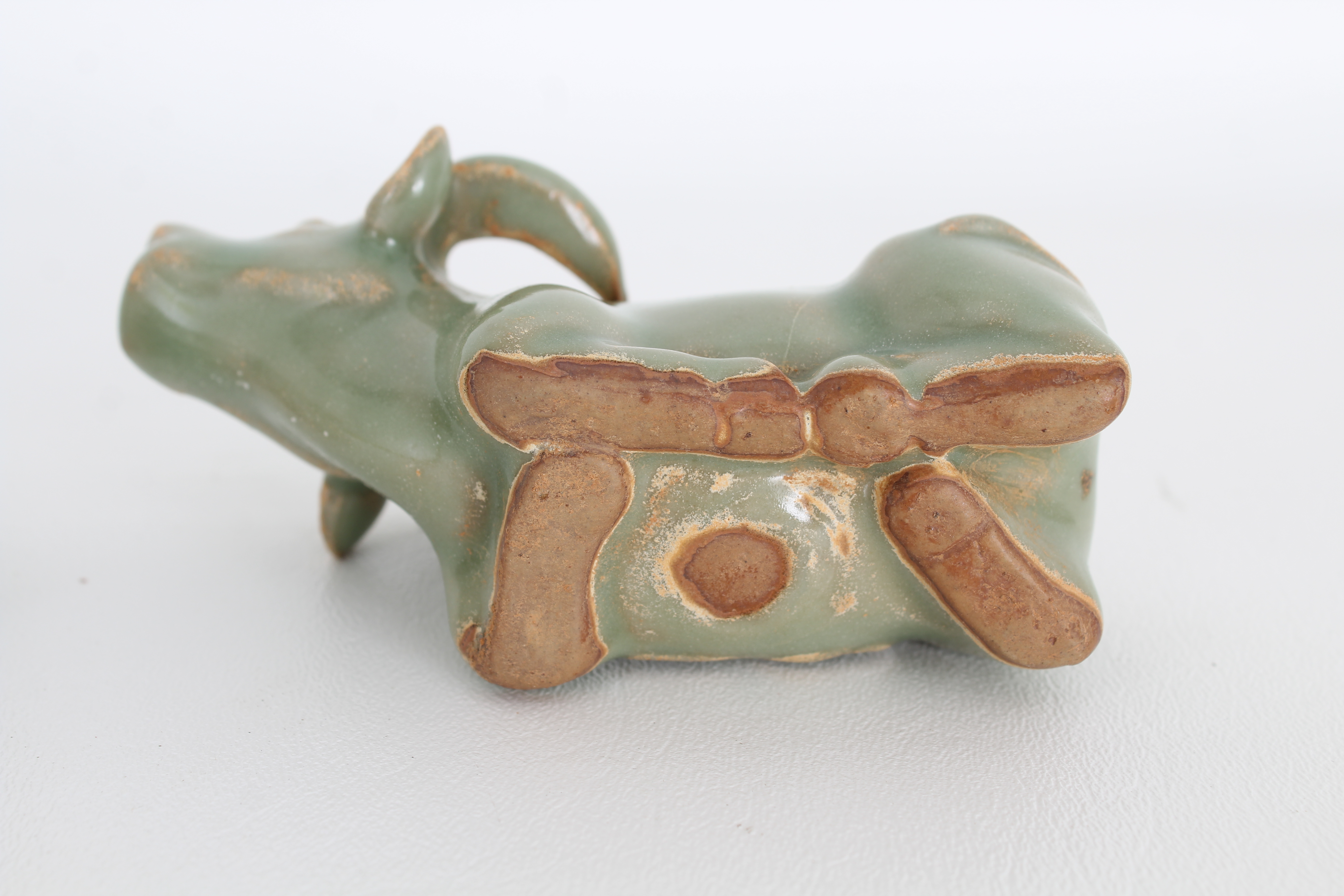 Pair, Chinese Longquan celadon figures - Image 7 of 8