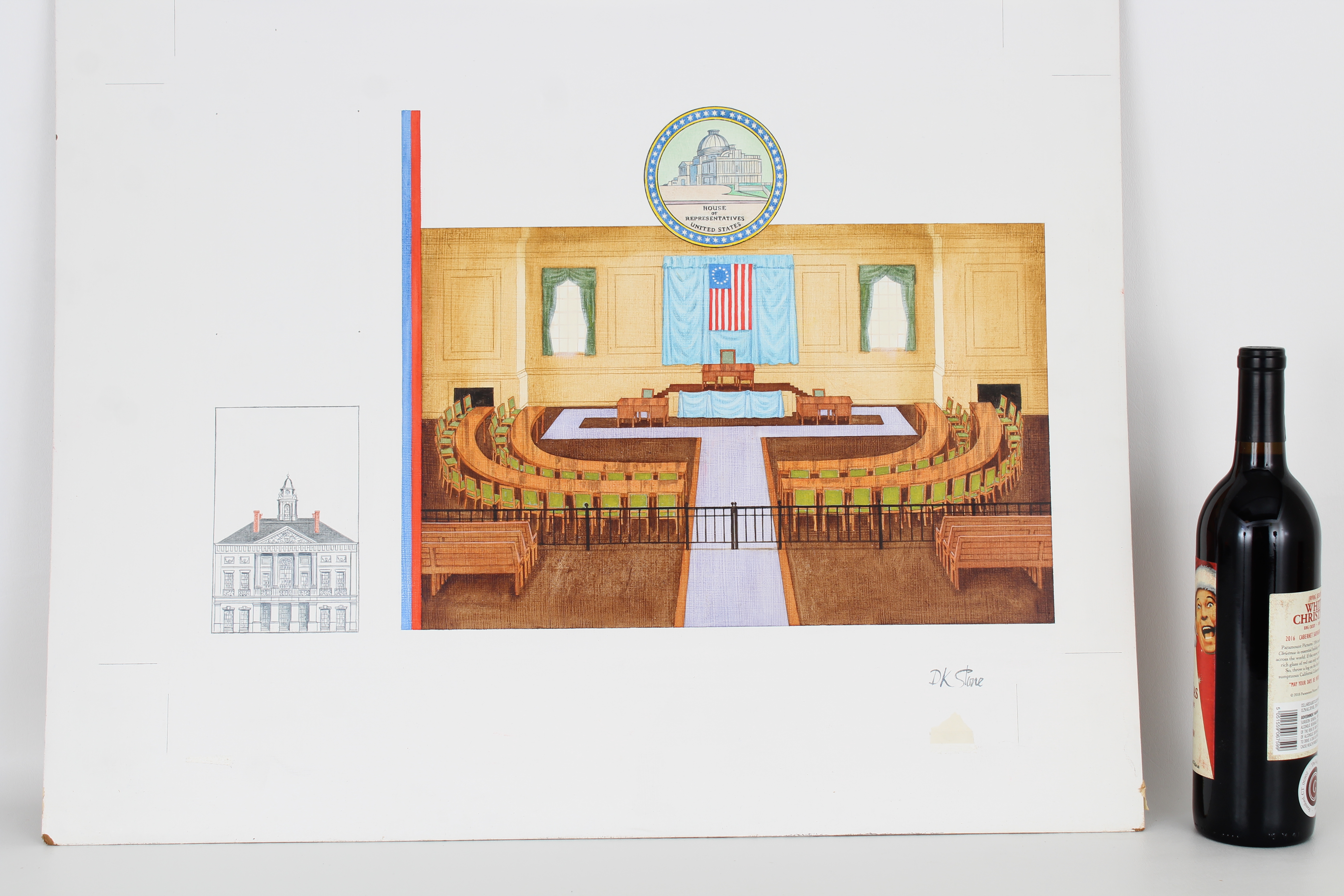 David K. Stone (1922 - 2001) "U.S. House" Oil - Image 2 of 8