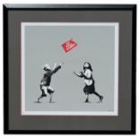 Banksy (b.1974) "No Ball Games (Grey)" Screenprint