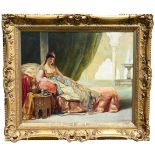 19th C. Orientalist School, Reclining Woman.