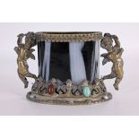 18th C. Bronze, Murano Glass, Gemstone Pen Holder