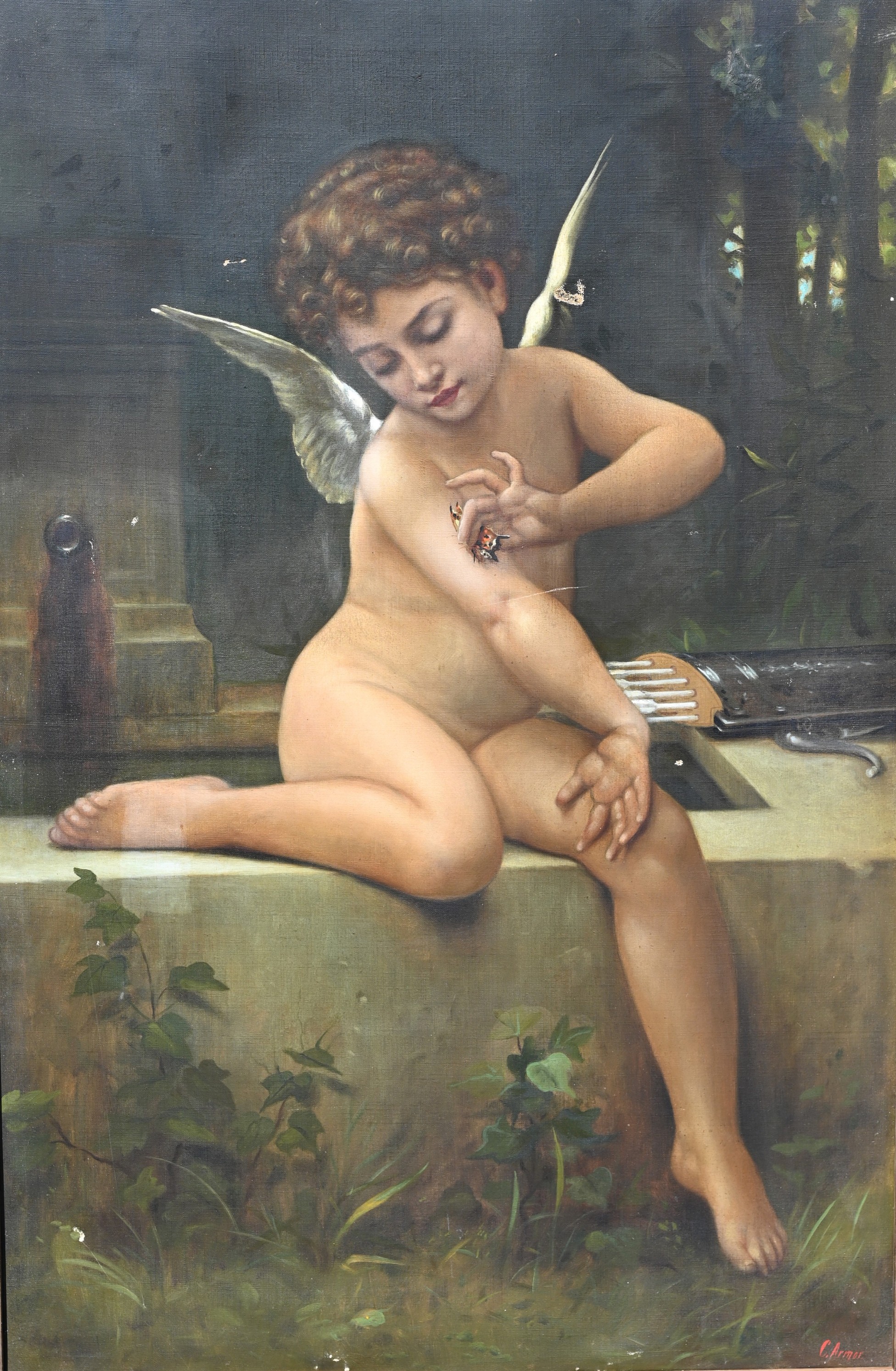 Charles Armor (1844 - 1911) "Cupid w/ Butterfly"