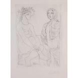 Picasso "Femme Assise au Chapeau et Debout Drapee"
