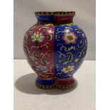 Chinese Yangcai twin vase, Qianlong mark