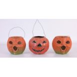 (3) Vintage Halloween Jack-O-Lantern Pumpkins