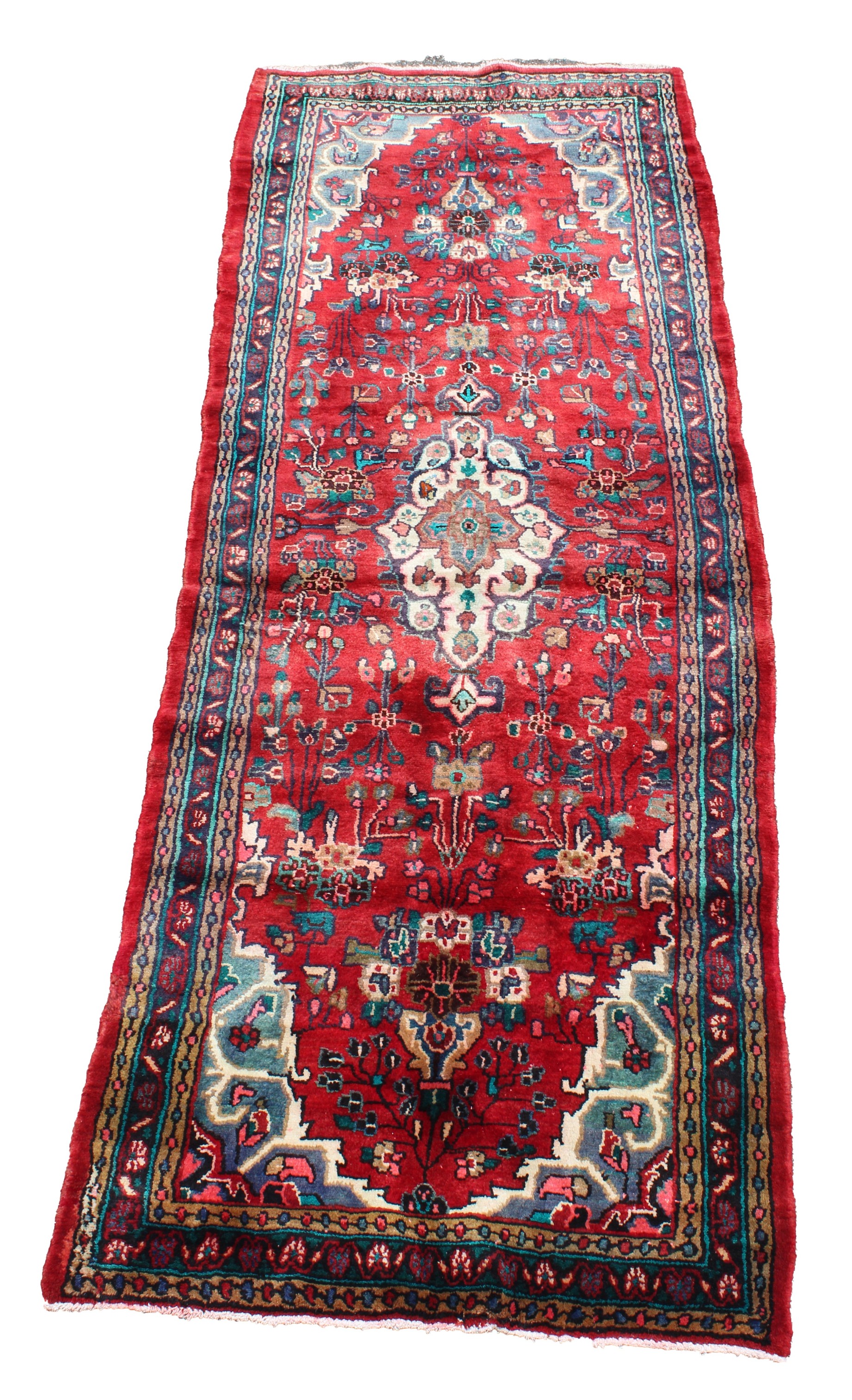 Sharuq Hand-Knotted Persian Wool Rug - 3'7" x 10'