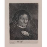 Rembrandt Etching "Artist's Mother"