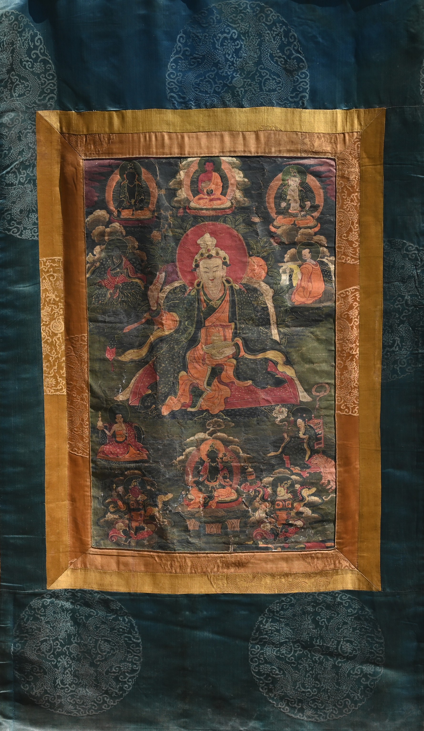 Early Antique Tibetan Thangka, Signed - Image 9 of 9