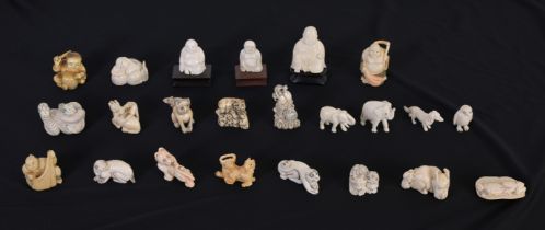 Large Collection of (23) Carved Netsuke Figures