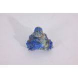 Chinese Carved Lapis Lazuli Figure of Seated Budai