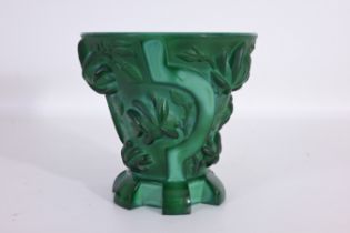 Art Deco Malachite Glass Vase