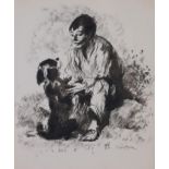 Francis Luis Mora (1874 - 1940) "Young Boy w/ Dog"