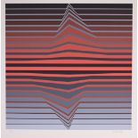 Victor Vasarely "Black and Red Lines" - 1990