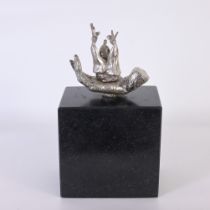 Contemporary Silvered Bronze 'Hand' Sculpture